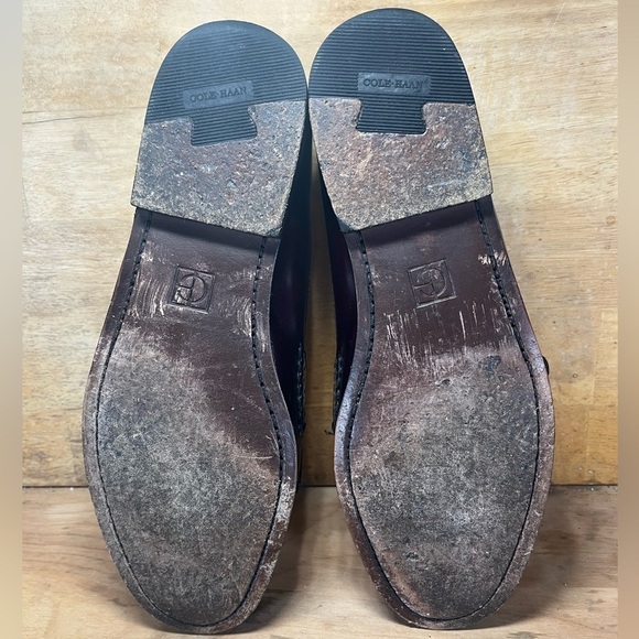 Cole Haan City Mens Sz 9.5 (D) Kiltie Monk Strap Loafers Shoes Cordovan Burgundy - Picture 7 of 8